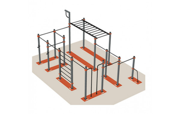 Островной модуль турников с брусьями мобильный Hercules W-1.2 600_380