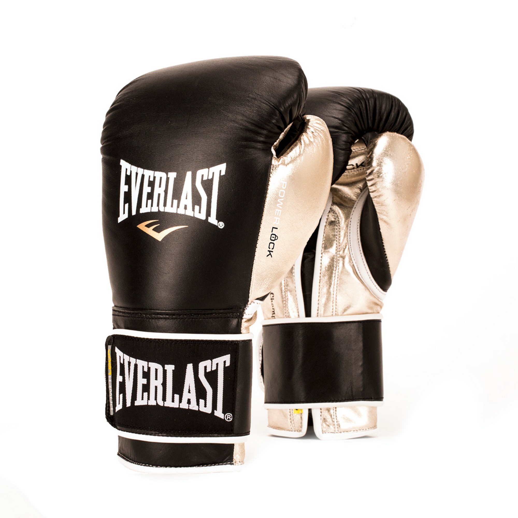 Перчатки тренировочные Everlast Powerlock 12oz P00000612 черный\золотой 2000_2000