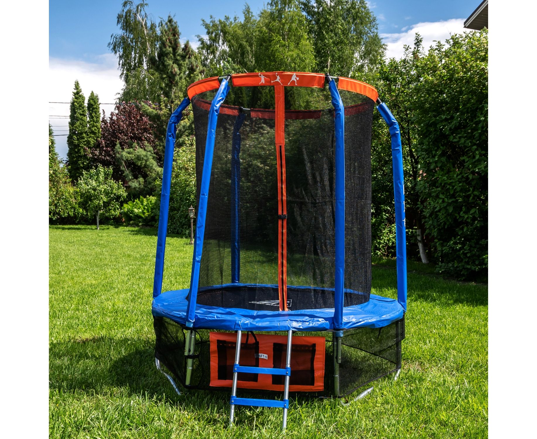 Батут DFC Jump Basket 6ft внутр.сетка, лестница (183cм) 6FT-JBSK-B 1834_1500